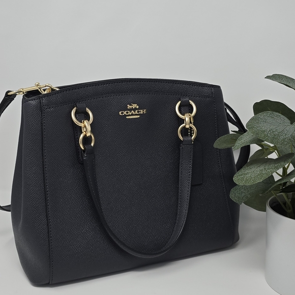 Coach Black Leather Tote Bag - Picture 4 of 9